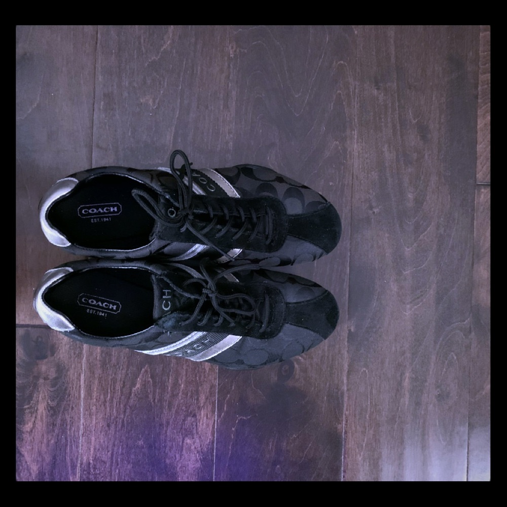 *SOLD*.  Coach Black and Silver Tennis Shoes